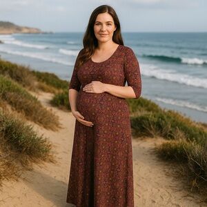 LuLaRoe Ana Unicorn Brown Pink Mandala Long Maxi Dress Large Soft Stretchy Tall